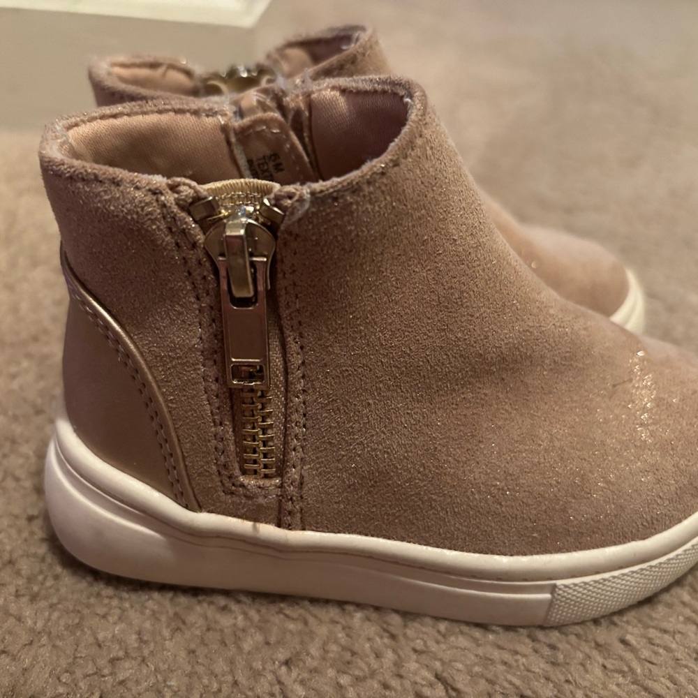 Kelly & Katie Rose Gold Glitter Boots with Zipper